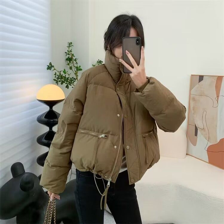 韓系短款麵包外套